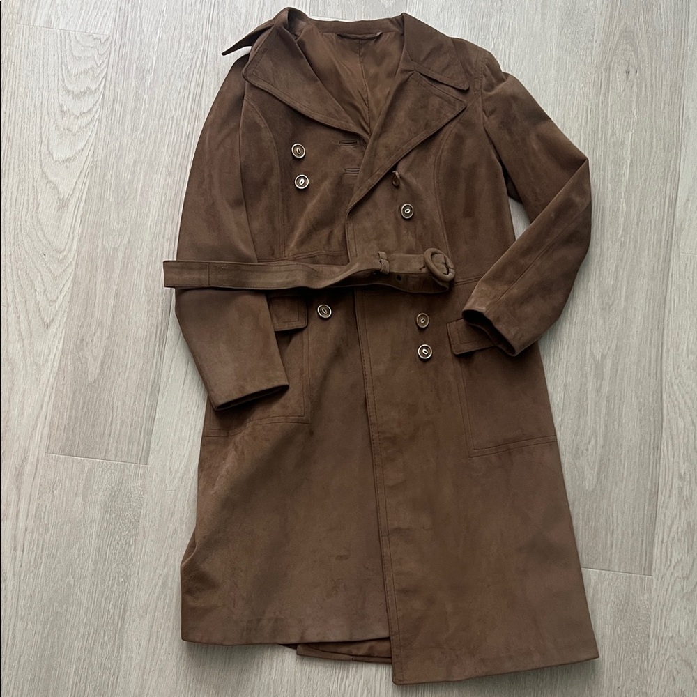 Brown Double-Breasted Trench Coat